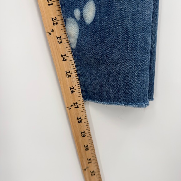 MOTHER The Stunner Ankle Fray Jeans Graffiti Girl Distressed Bleached Size 28‎ - Picture 6 of 9